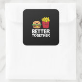 Burger And Fries Better Together Playful Graphic S スクエアシール (バッグ)