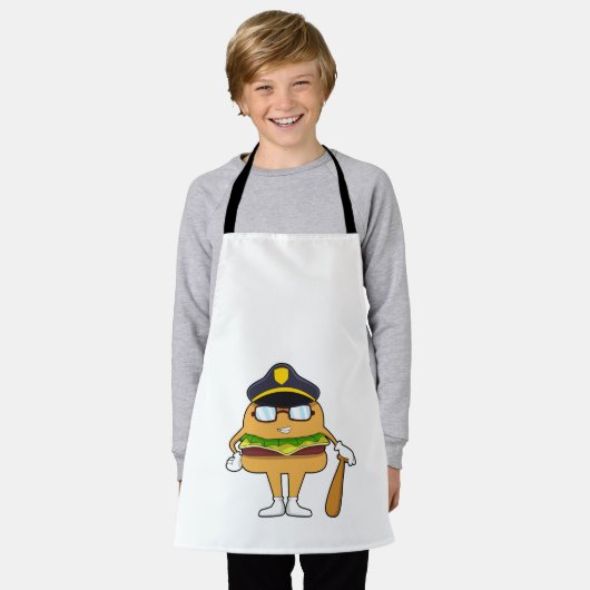 Burger as Police officer with Police hat エプロン (着用した状態)