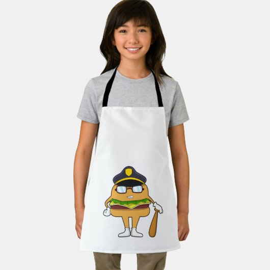Burger as Police officer with Police hat エプロン (インサイチュ)