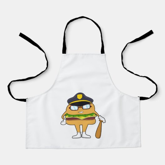 Burger as Police officer with Police hat エプロン (正面)