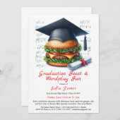 Burger Bash Graduation Celebration Invitation 招待状 (正面/裏面)
