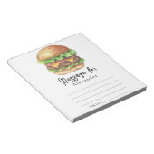 Burger BBQタイムカプセルメッセージ ノートパッド (アングル)