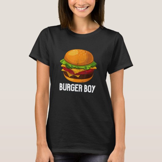 Burger Boy チーズバーガー ハンバーガー ヴィーガン Tシャツ (正面)