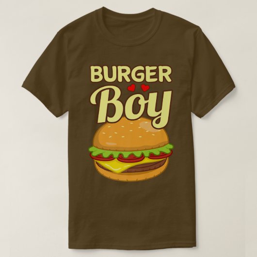 Burger Boy Cheeseburger Hamburger Food Lover Graph Tシャツ (デザイン正面)