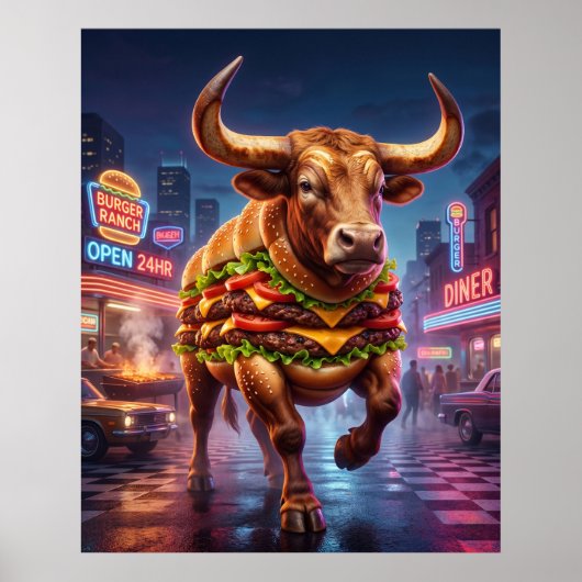 Burger Bull Neon Ranch ポスター (正面)