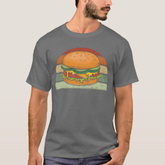 Burger Cheeseburger Hamburger Fast Food Retro vint Tシャツ