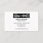 Burger Fast Food Photo 名刺 (裏面)