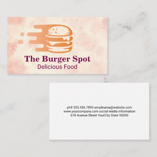 Burger Flying Graphic | Restaurant 名刺 (正面/裏面)