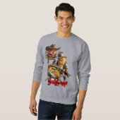 Burger, French Fries, Taco in the Wild West on a スウェットシャツ (正面フル)