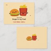Burger & Fries Funny Valentines Day Card ノートカード (正面/裏面)