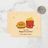 Burger & Fries Funny Valentines Day Card ノートカード (正面/裏面インサイチュ)