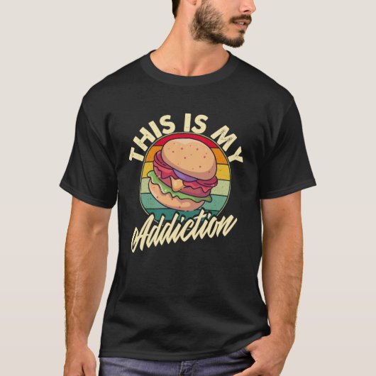Burger is my Addiction Cheeseburger Tシャツ (正面)