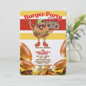 Burger Party Themed Invitation 招待状 (スタンド正面)