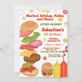 Burger Snack Party Birthday Invitation 招待状 (正面)