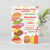 Burger Snack Party Birthday Invitation 招待状 (スタンド正面)