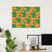 Burger Wallpaper ポスター (ホームオフィス)