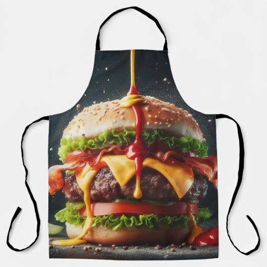 Burger with splashing sauce エプロン (正面)