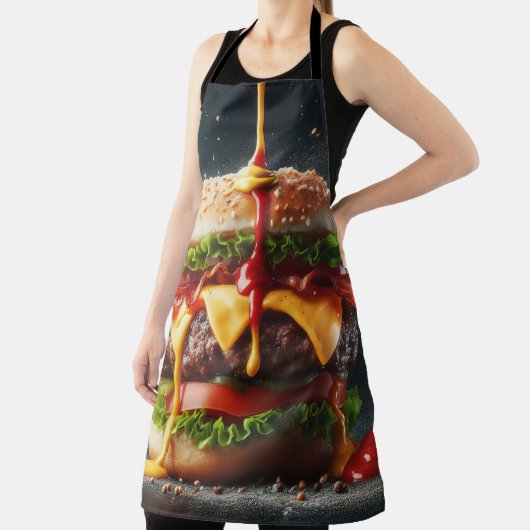 Burger with splashing sauce エプロン (インサイチュ)