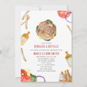 Burgers and Bottles Hamburger Baby Shower 招待状 (正面)