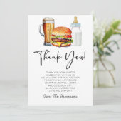 Burgers Brews and Diapers Too! Baby Shower サンキューカード (スタンド正面)
