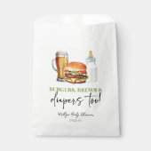 Burgers Brews and Diapers Too! Baby Shower フェイバーバッグ (正面)