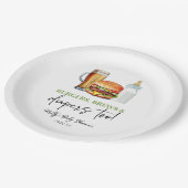 Burgers Brews and Diapers Too! Baby Shower ペーパープレート (アングル)