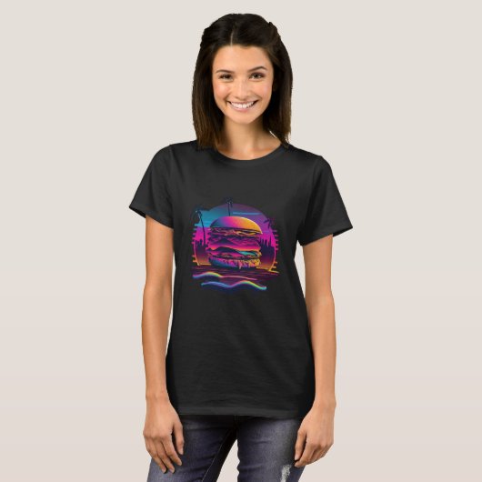 Burgers Synthwave 80s Retrowave Aesthetic  1 Tシャツ (正面フル)