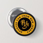 Burgh Fan Clasp Custom Black Gold Retro Button 缶バッジ (正面&裏面)
