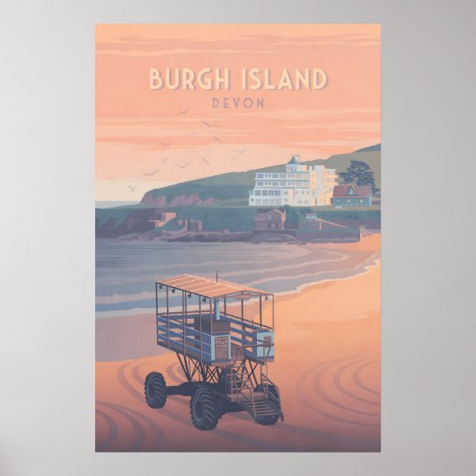 Burgh Island Devon Travel Poster ポスター (正面)