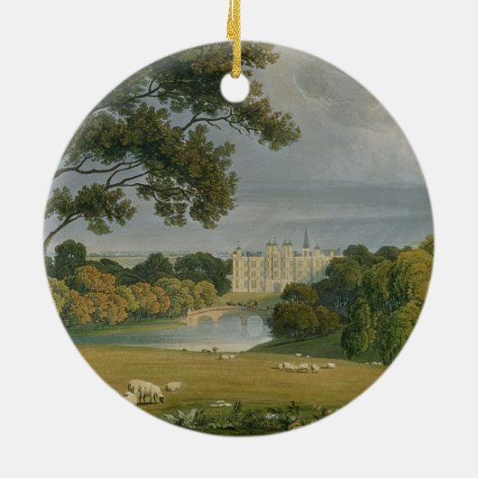 Burghleyの家、Exeの伯爵夫人の座席の眺め セラミックオーナメント (裏面)