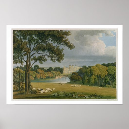 Burghley Houseのビュー、Marquis of Exeのシート ポスター (正面)