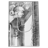 Burgscheidungen城の彫刻Pencil Art ミディアムペーパーバッグ (裏面)