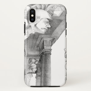 Burgscheidungen城の彫刻Pencil Art iPhone X ケース