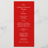 burgunddy + light red menu & program 結婚's card プログラム (裏面)