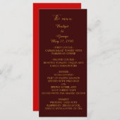 burgunddy + light red menu & program 結婚's card プログラム (正面/裏面)