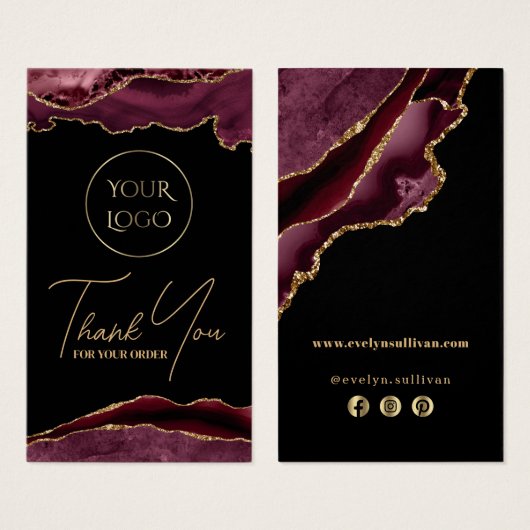 Burgundyおよび金ゴールドagateパッケージの挿入 (正面&裏面)