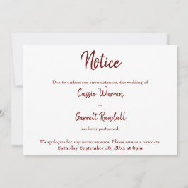 Burgundyが発表を延期結婚したことに通知 招待状