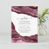 Burgundyと金ゴールドアゲート結婚トの更新 招待状 (スタンド正面)