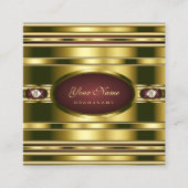 BurgundyとDiamondsを使用した高級金ゴールドエフフェイクェクト スクエア名刺 (正面)