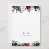 BurgundyとNavyが写真カードで日付を保存 セーブザデート (裏面)