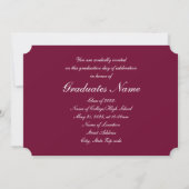 BurgundyとWhite 2025の卒業への招待 招待状 (裏面)