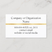 Burgundyのエレガント脚本と金ゴールド付き写真 名刺 (裏面)