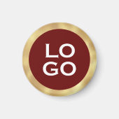 Burgundyのカスタム金ゴールドフレームを含む会社のロゴ マグネット (正面)