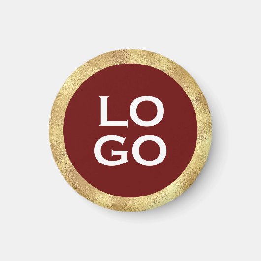 Burgundyのカスタム金ゴールドフレームを含む会社のロゴ マグネット (正面)
