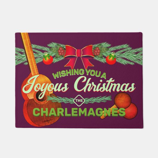 BURGUNDYのキュアトロとマラックとの歓喜のクリスマス ドアマット (正面)