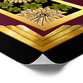 Burgundyの写真のアールデコフェイク枠 ポスター (角)