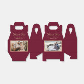 Burgundyエレガントの結婚写真ありがとう フェイバーボックス (折り畳みなし)