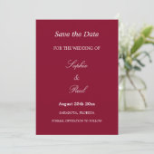 Burgundyエレガント Wedding日付を保存 セーブザデート (スタンド正面)