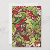 Burgundyクリスマスの葉の素朴な1写真 シーズンカード (裏面)