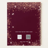 Burgundyグリッターダスト名スクリプト2022プランナー プランナー手帳 (裏面)